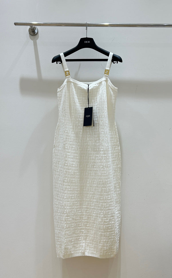 Fendi Letter Jacquard Viscose Sleeveless Dress