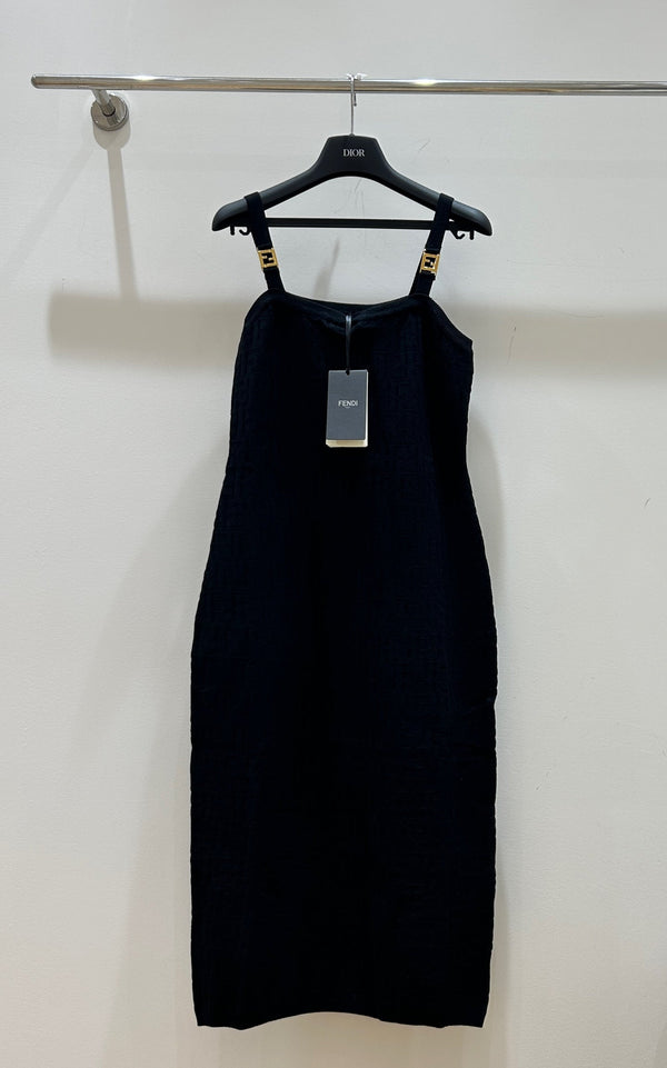 Fendi Letter Jacquard Viscose Sleeveless Dress