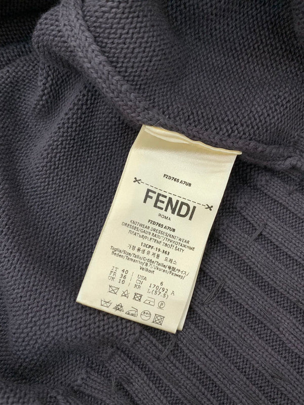Fendi 25 Lazy-Style Crewneck Sweater Dark Brown Cotton