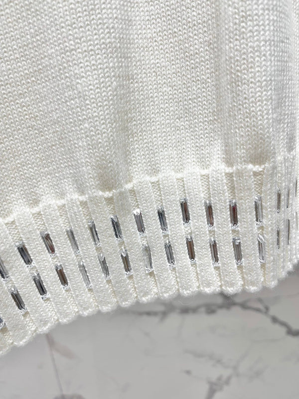 Fendi 25 Lazy-Style Crewneck Sweater White Cotton