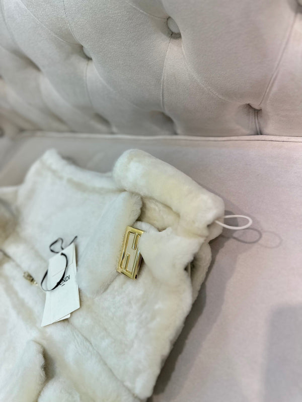 Fendi 25AW Merino Shearling White Vest