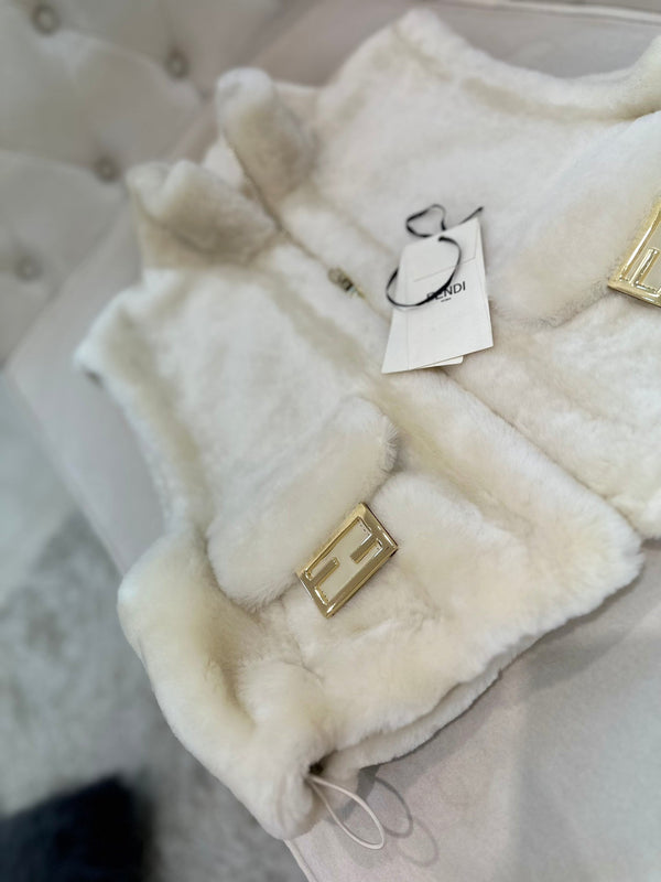 Fendi 25AW Merino Shearling White Vest