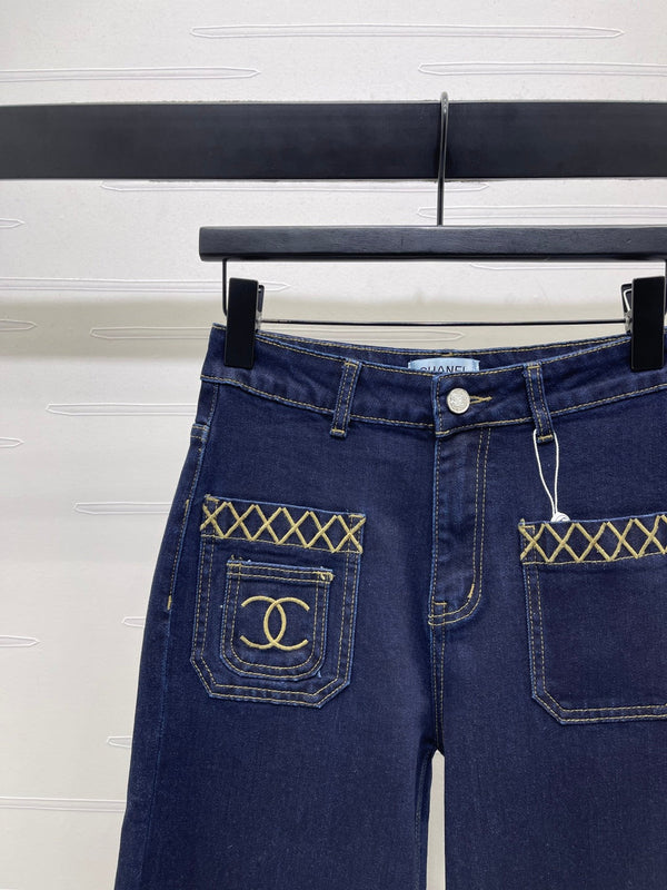 CC 25 Pocket-embroidered Double Cs high-waisted straight-leg jeans