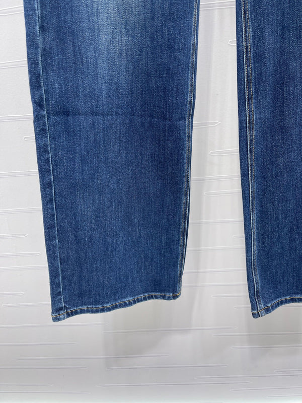 CC 25 Pocket-embroidered high-waisted straight-leg jeans