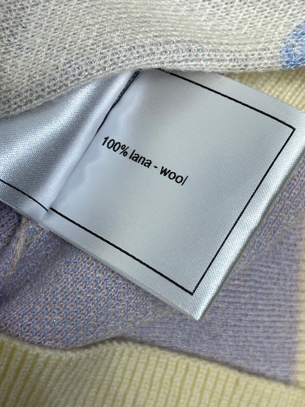 CC 25 Jacquard Long-Sleeved Pullover Sweater Yellow Wool