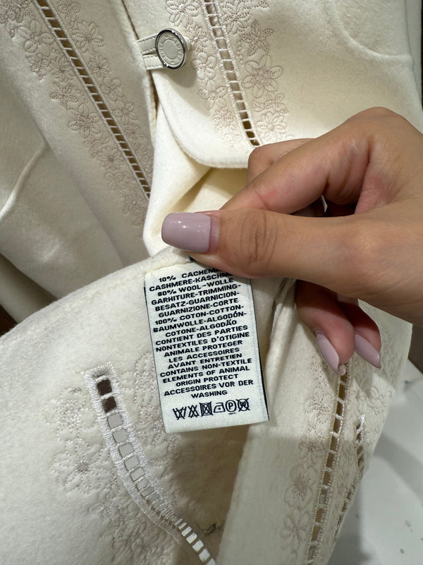 HM Couture Embroidered Cashmere Black Long Coat