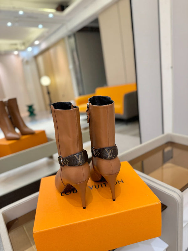 LV Legacy Ankle Boot 90mm Light Brown Caflskin 504778