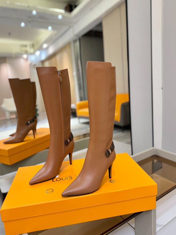 LV Legacy High Boot 90mm Light Brown Caflskin 504739