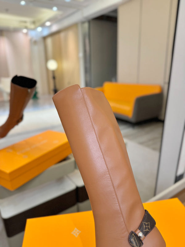 LV Legacy High Boot 90mm Light Brown Caflskin 504739