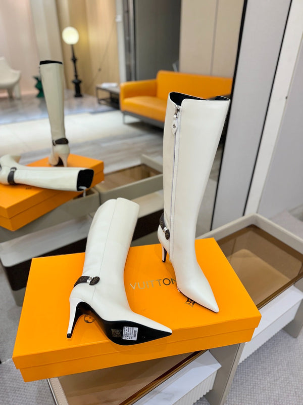 LV Legacy High Boot 90mm White Caflskin 504738