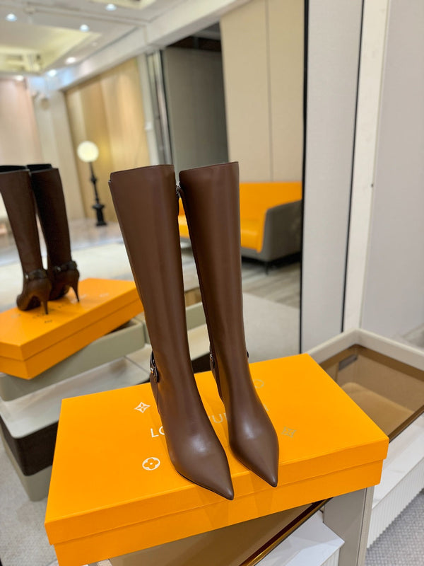 LV Legacy High Boot 90mm Chocolate Brown Calfskin 504737