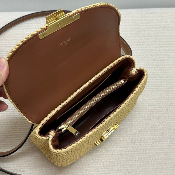 Celin Teen Nino Triumphal Arch Raffia Woven Handbag 128751