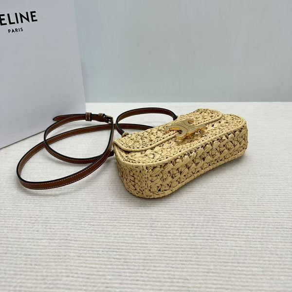 Celin Teen Lola Small Raffia Woven Handbag 129136