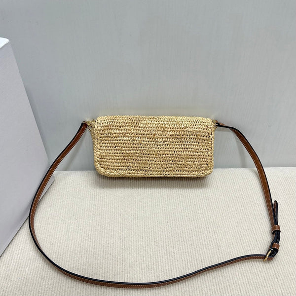 Celin Multi Pochette Pocket Raffia Woven Bag 126556