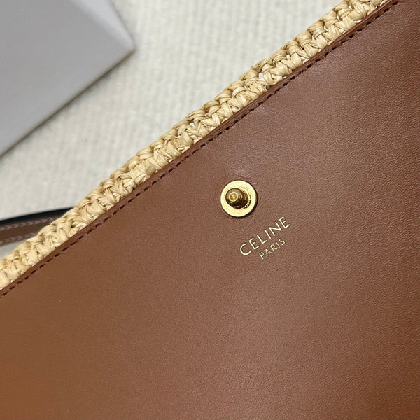 Celin Multi Pochette Pocket Raffia Woven Bag 126556