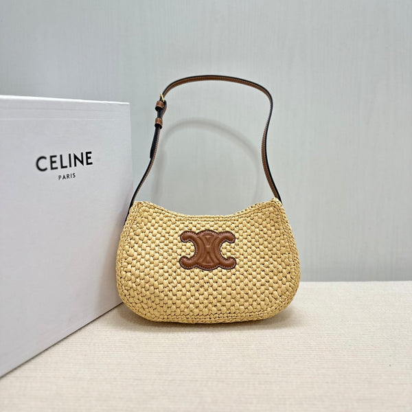Celin Tilly Raffia Woven Underarm Bag 129127