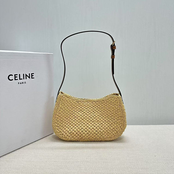 Celin Tilly Raffia Woven Underarm Bag 129127
