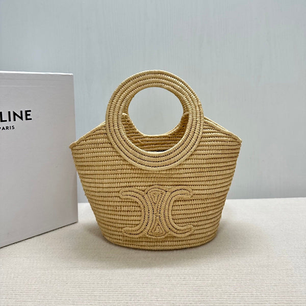 Celin Raffia Woven Basket Bag 129978