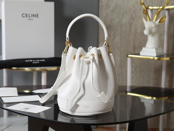 Celin Teen Clara Bag White Grained Calfskin 131627