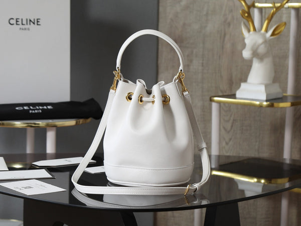 Celin Teen Clara Bag White Grained Calfskin 131627