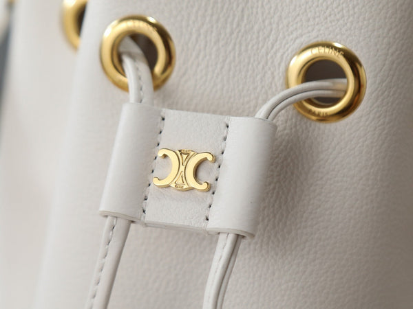 Celin Teen Clara Bag White Grained Calfskin 131627