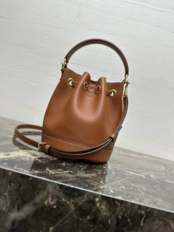 Celin Teen Clara Bag Brown Grained Calfskin 131626