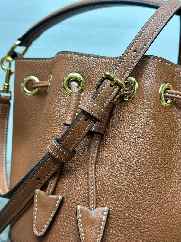 Celin Teen Clara Bag Brown Grained Calfskin 131626