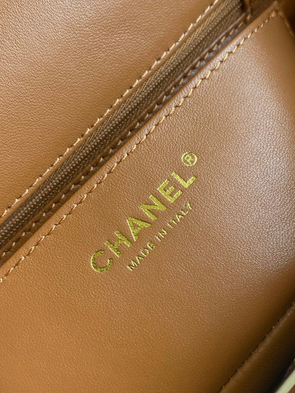 Mini CF 25 Flap Bag Brown Shearling