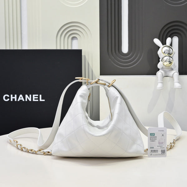 CC 25S Hobo Bag Runway Style Backpack in White Cowhide