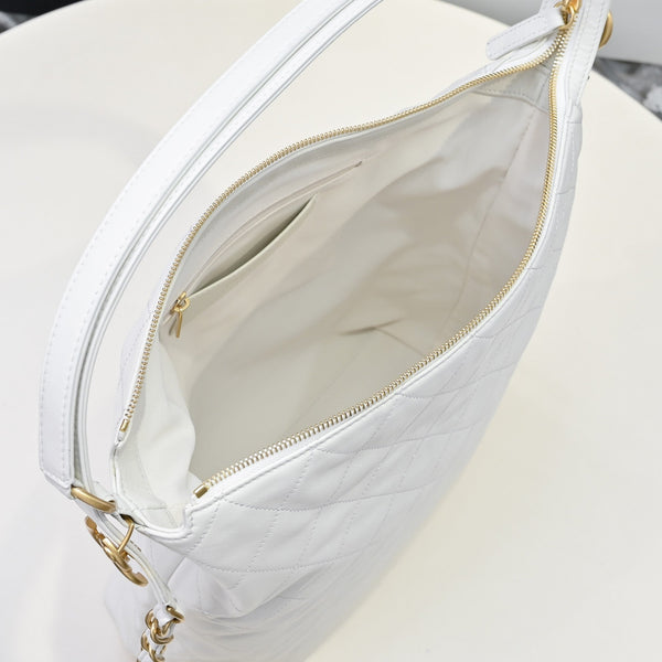 CC 25S Hobo Bag Runway Style Backpack in White Cowhide