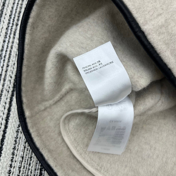 LV 25FW Double-Faced Wool Coat Jacket Lambskin Edge Light Gray 311700