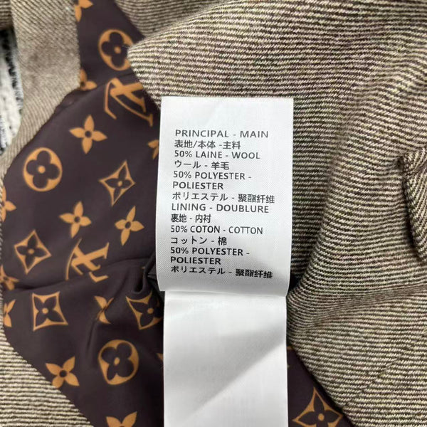 LV 25F Lapel Windbreaker Style Suit Jacket Gray Wool 311589