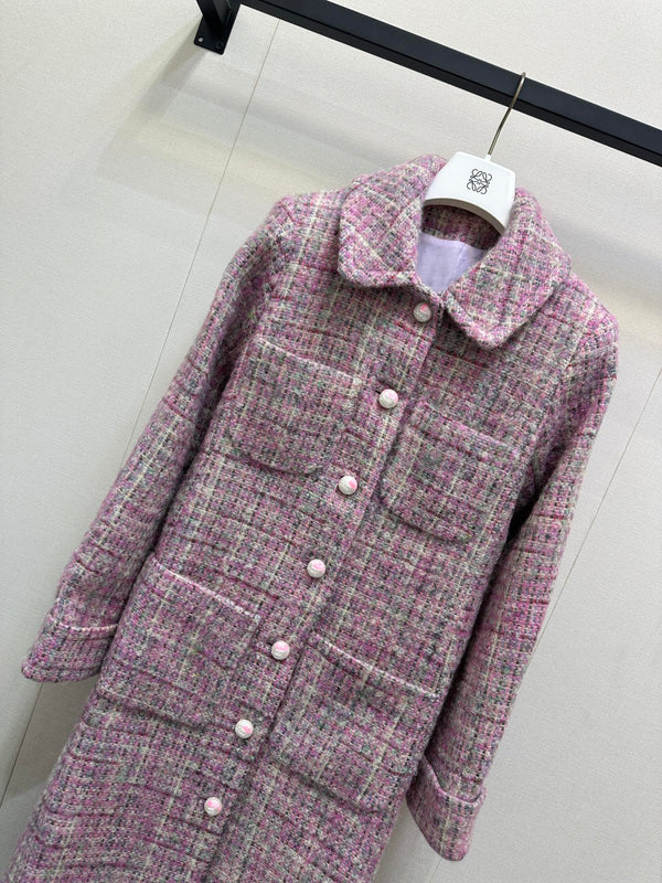 CC 25B Pink Tweed Long Coat