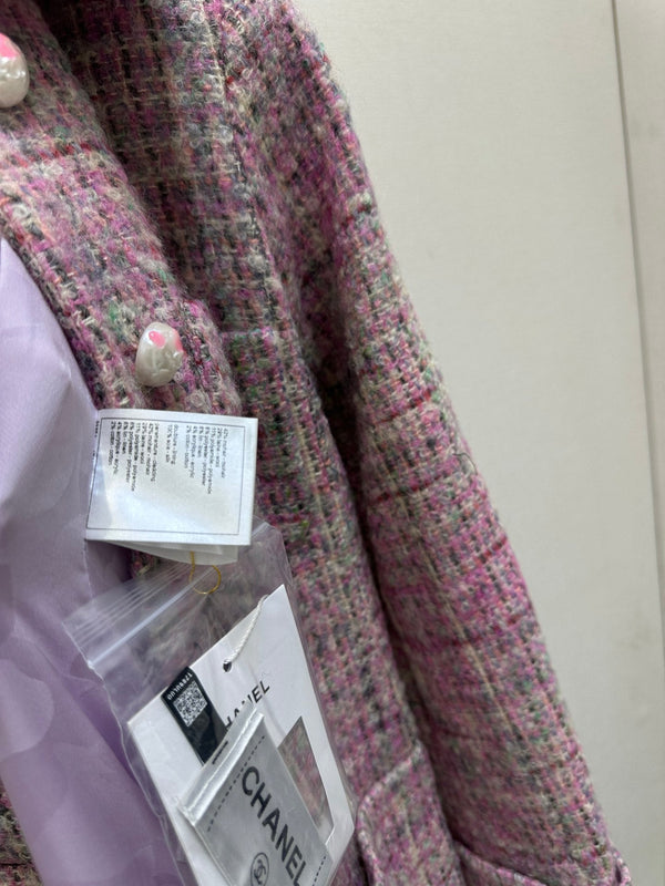 CC 25B Pink Tweed Long Coat