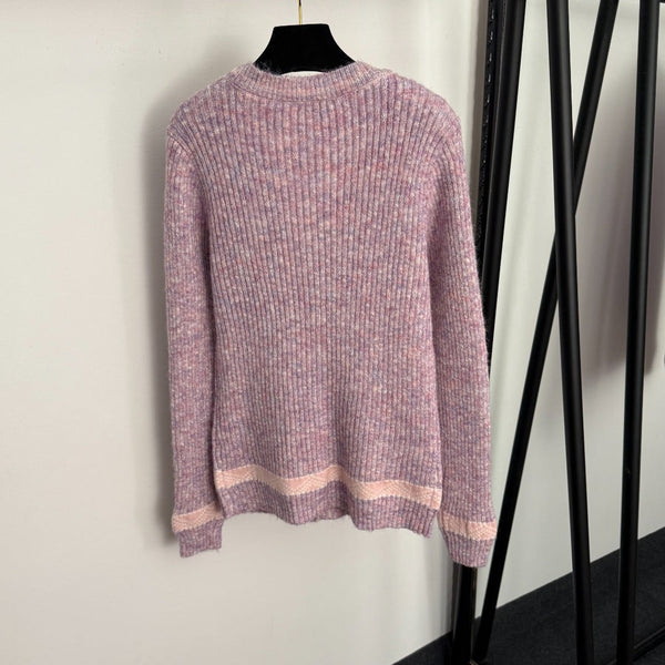 CC Single-breasted V-neck Long-sleeved Knitted Cardigan