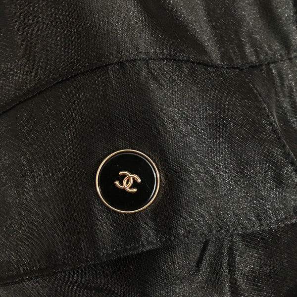 CC Drawstring Waist Short Long Sleeve Hooded Thin Shiny Windbreaker Jacket