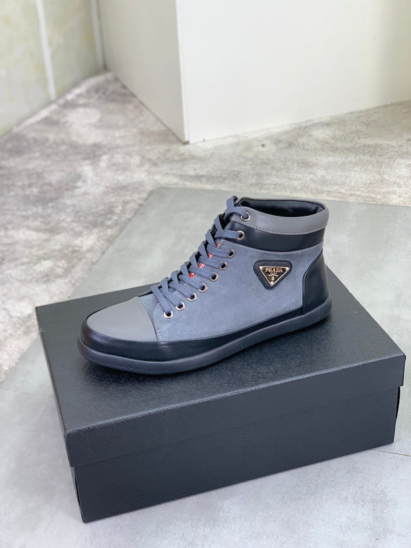 Pra high-top blue mix black gray calfskin 820247