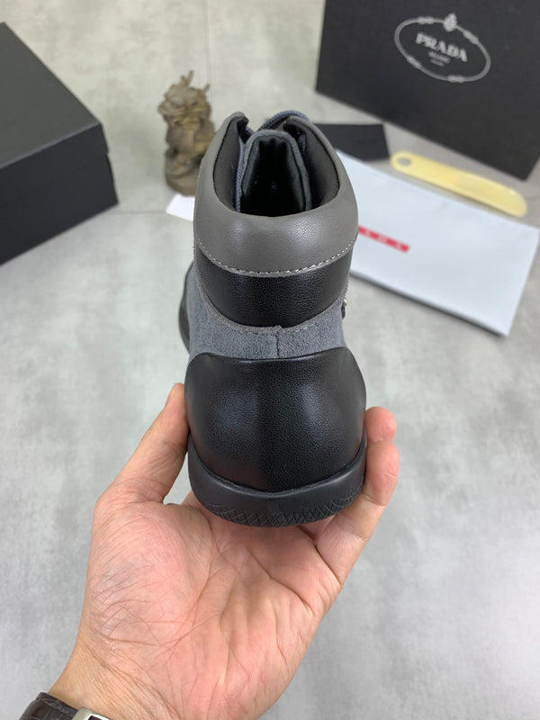 Pra high-top blue mix black gray calfskin 820247