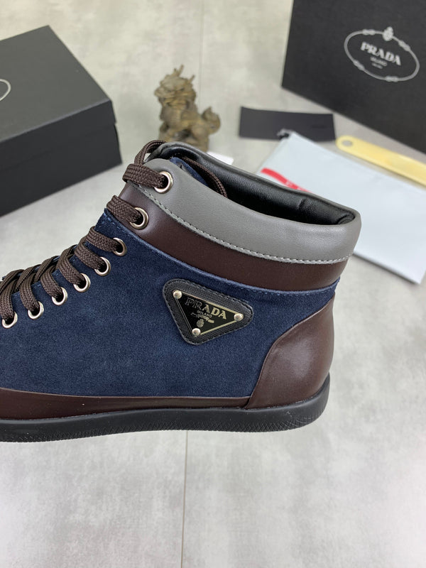 Pra high-top blue mix brown gray calfskin 820246