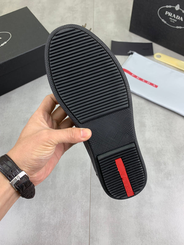 Pra high-top blue mix brown gray calfskin 820246