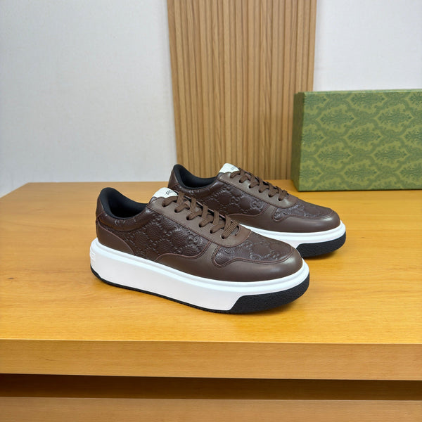 GG SNEAKER BROWN NAPPA LEATHER 194568
