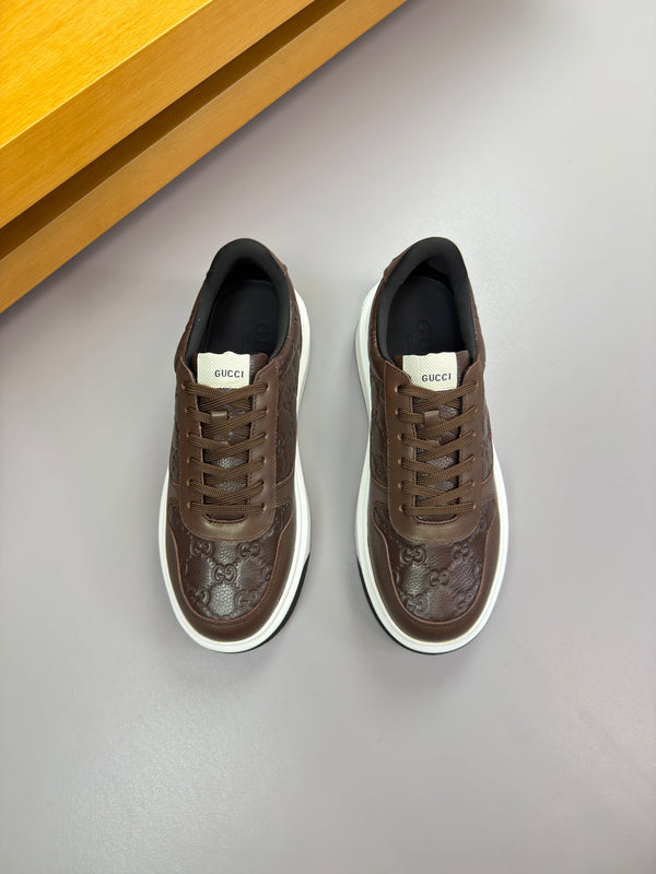 GG SNEAKER BROWN NAPPA LEATHER 194568
