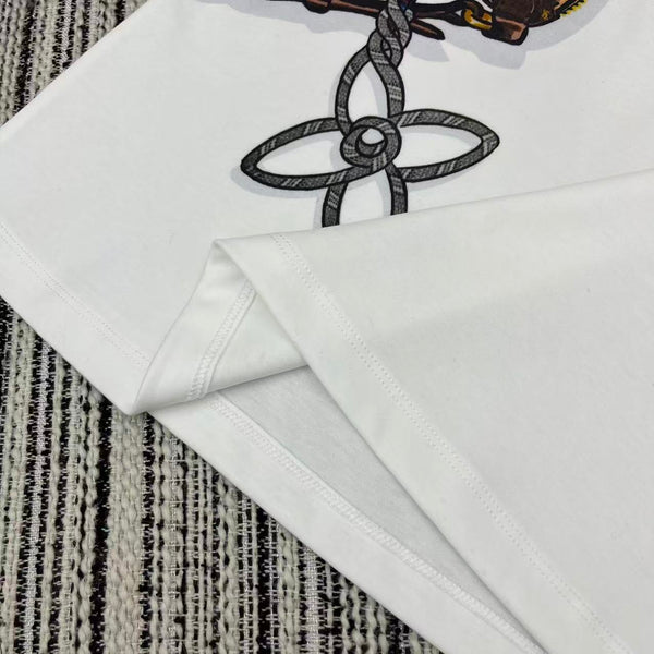 LV 25Ss Monogram 3D Crossbody Bag Metal Chain White Cotton T-Shirt