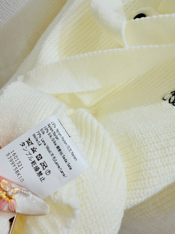 Loewe Solid Turtleneck Wool Knit Long-Sleeved Cardigan