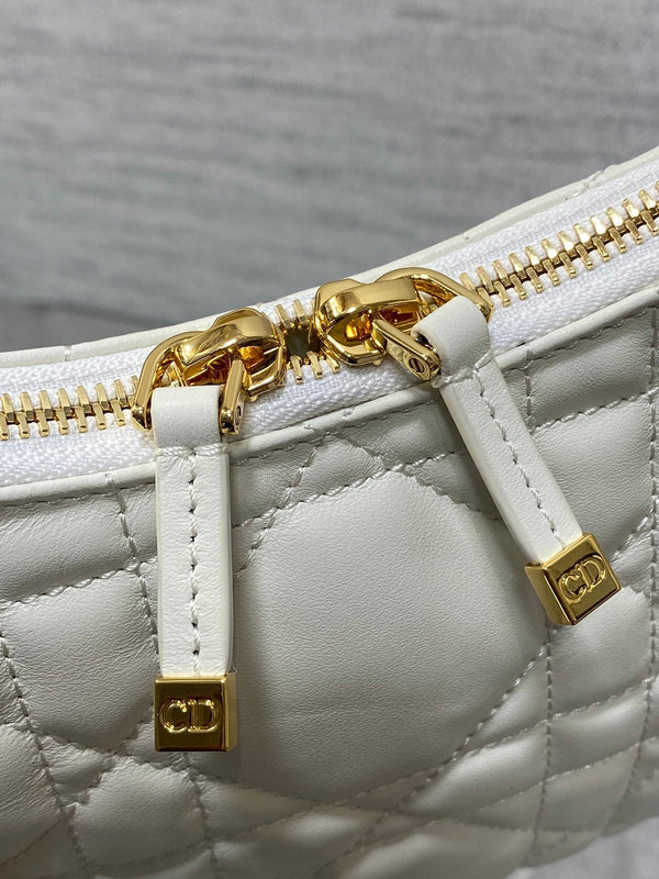CD Shoulder Bag 19cm white lambskin GHW