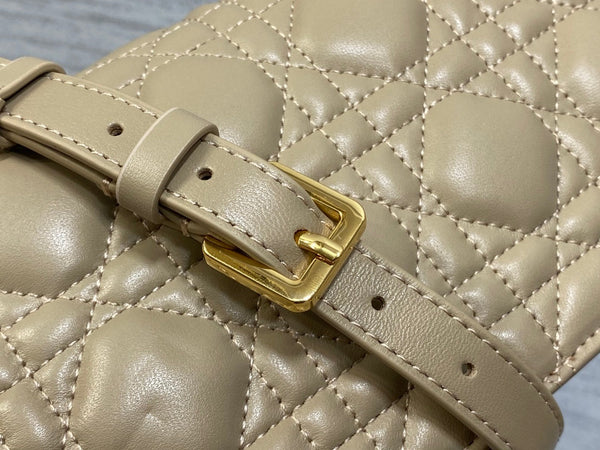 CD Pearl Chain Bag Beige 21cm Lambskin