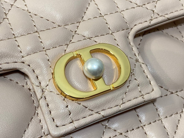 CD Pearl Chain Bag Pink 21cm Lambskin