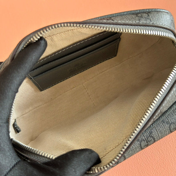 GG Ophidia GG Mini Handbag 20cm Dark Grey Supreme Canvas