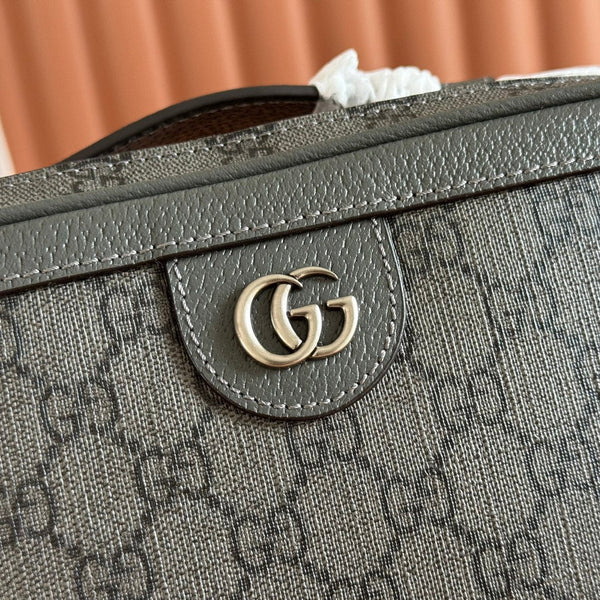 GG Ophidia Small Shoulder Bag 24cm Dark Grey GG Supreme Canvas
