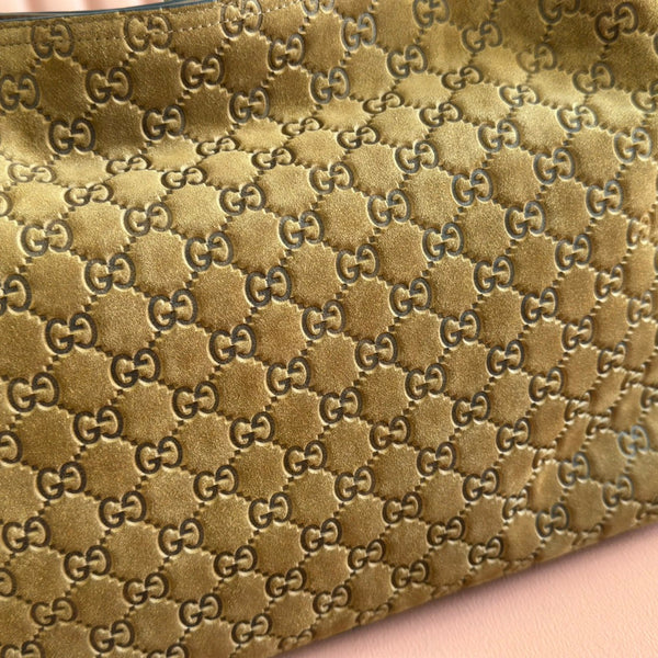 GG 25FW Beatrix Horsebit Handbag 35cm Brown Suede GHW